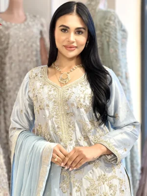 Ice Blue Shirt with Palazzo