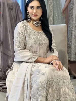 Ash Grey Formal Shirt with Crush Maxi