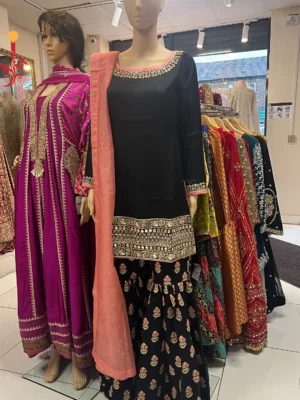 Black Gharara Party Wear