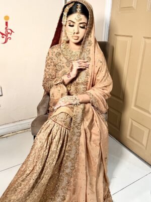 Rust Brown Embroidered Gharara