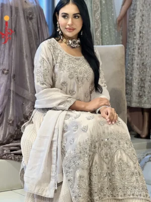 Ash Grey Formal Shirt with Crush Maxi