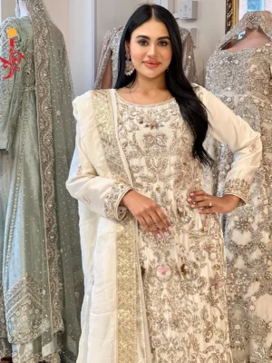 Ivory Formal Shirt with Farshi