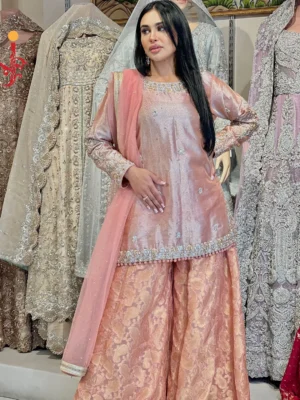 Peach Mirage — Partywear Sharara Set