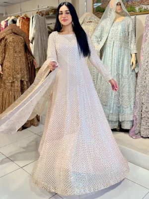 The Peach Chiffon Sequined Maxi