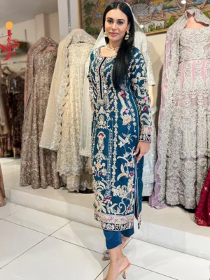 Ocean’s Embrace — Sea Blue Partywear Ensemble