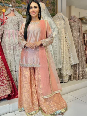 Peach Mirage — Partywear Sharara Set