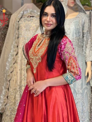 Mehendi Glow Maxi — Vibrant orange maxi