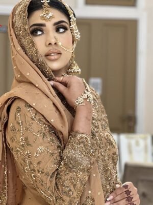 Rust Brown Embroidered Gharara