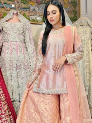 Peach Mirage — Partywear Sharara Set