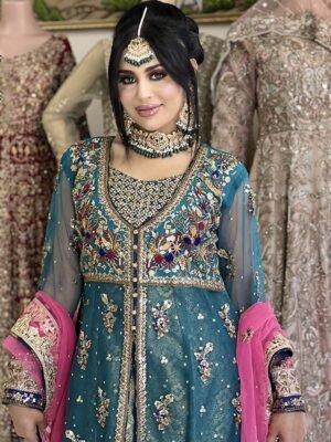 Heavy Sea Green Partywear Maxi