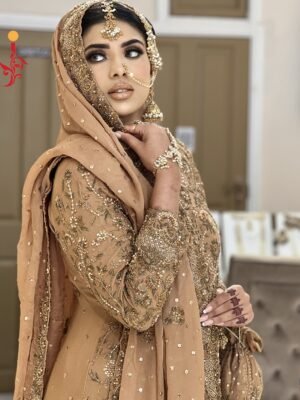 Rust Brown Embroidered Gharara
