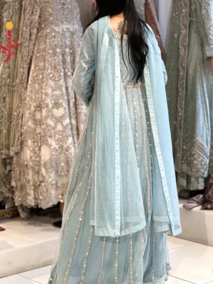 Ice Blue Party Wear Maxi