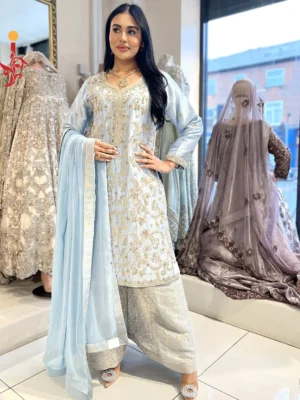 Ice Blue Shirt with Palazzo