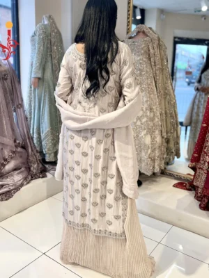 Ash Grey Formal Shirt with Crush Maxi