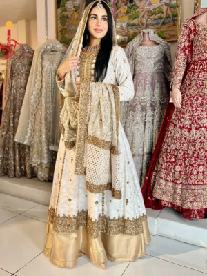 The White & Golden Khaddi Cotton Ensemble