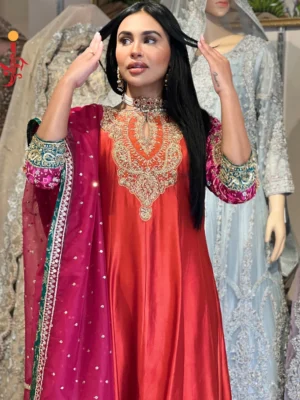 Mehendi Glow Maxi — Vibrant orange maxi