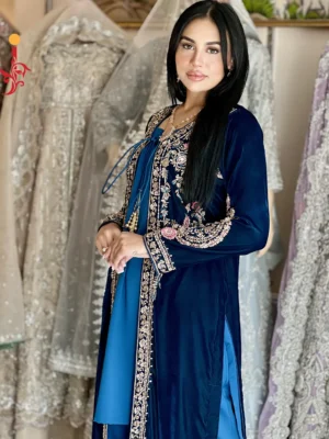 A Tale of Royal Elegance: The Velvet Jacket Ensemble
