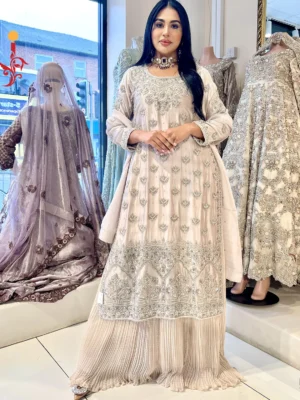 Ash Grey Formal Shirt with Crush Maxi