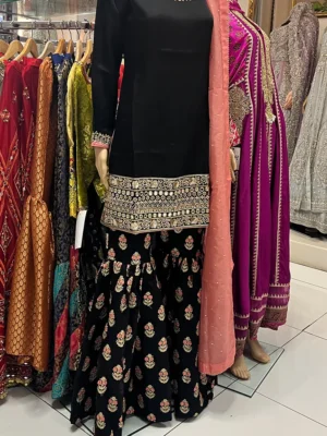 Black Gharara Party Wear