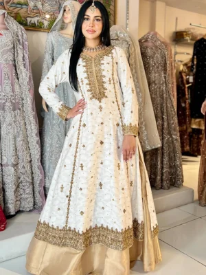 The White & Golden Khaddi Cotton Ensemble