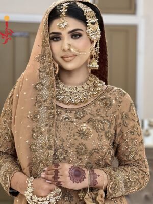 Rust Brown Embroidered Gharara