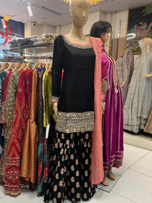 Black Gharara Party Wear