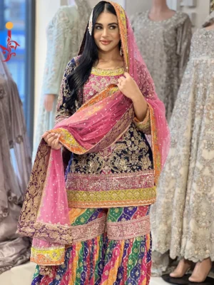 Bridal Mehndi Multicolor Gharara