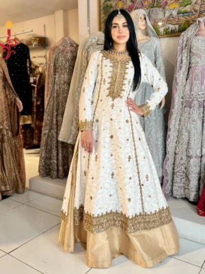 The White & Golden Khaddi Cotton Ensemble