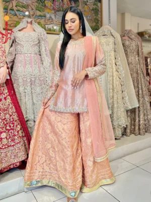 Peach Mirage — Partywear Sharara Set