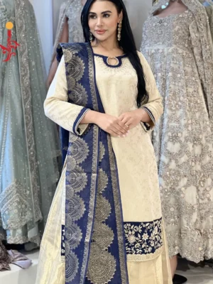 Golden and Blue Sharara Dress